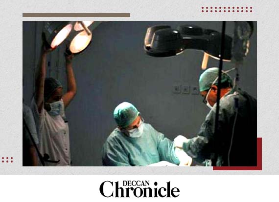 Large Uterine Fibroid removed from woman's abdomen at Citizens Specialty Hospital